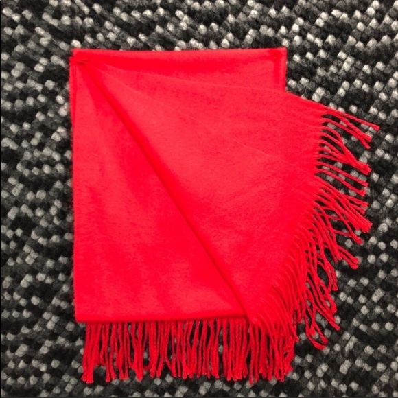 LUXURY PASHMINA Red scarf wrap large soft - Picture 2 of 3